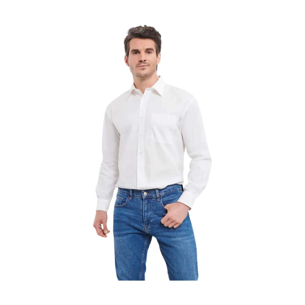 PDP - russellmenlslclaspurecottonpoplinshirt square #00000000 background