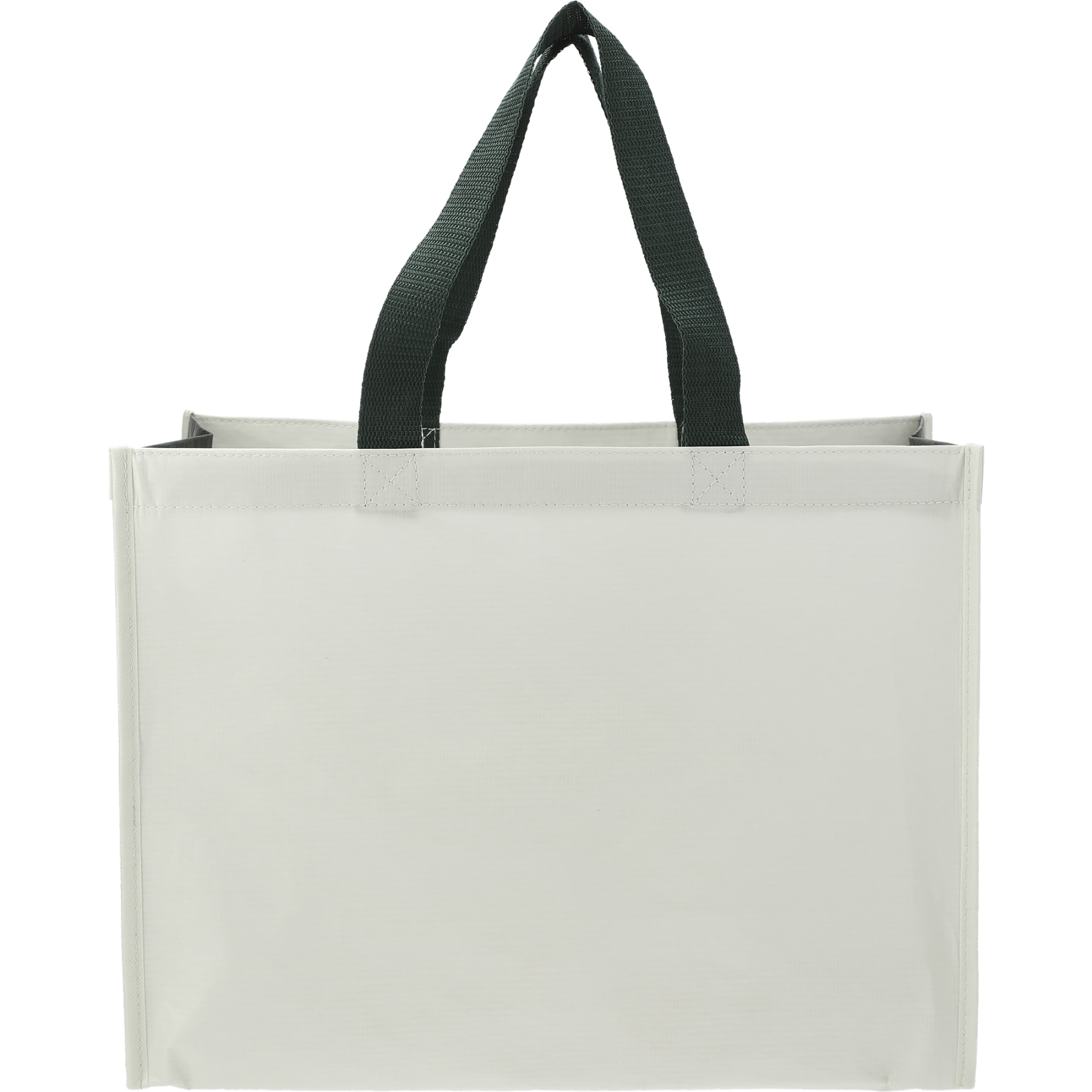 COLOR ICON - rpetlaminatedmatteshoppertote - Natural Hunter Green