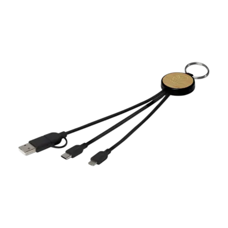 Tecta 6-in-1 Recycled Plastic Bamboo Charging Cable