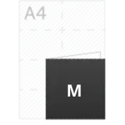 296x148mm folded to 148x148mm