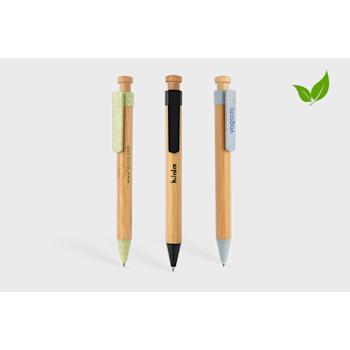 Bamboo pen with wheatstraw clip PLP