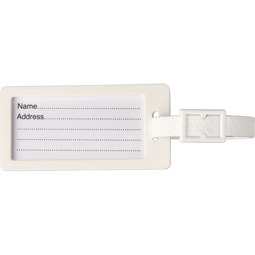ICON - recycledplasticluggagetag white