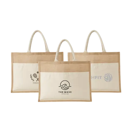 Cotton Pocket Jute Tote Bag