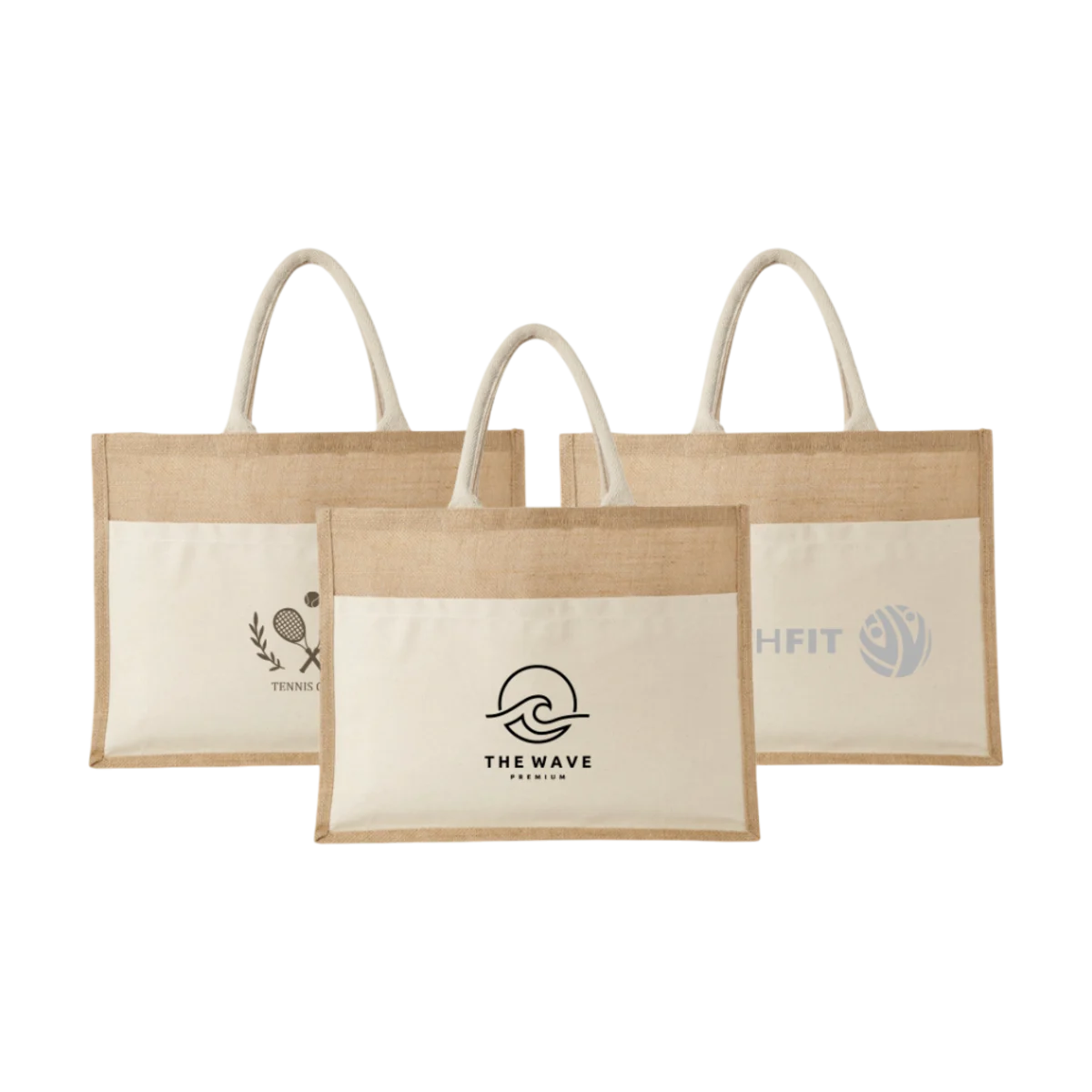 Cotton Pocket Jute Tote Bag main image
