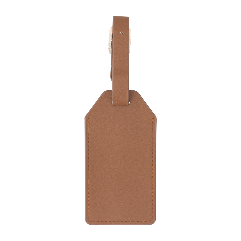 veganpineappleleatherluggagetag brown