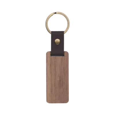 Walnut and PU Key Ring