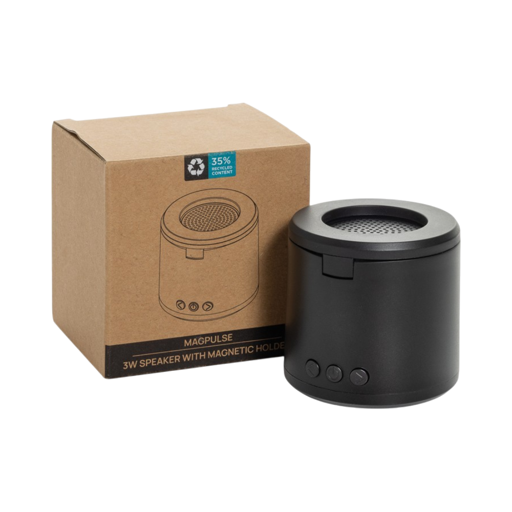 Enceinte 3W en plastique recyclé avec support magnétique