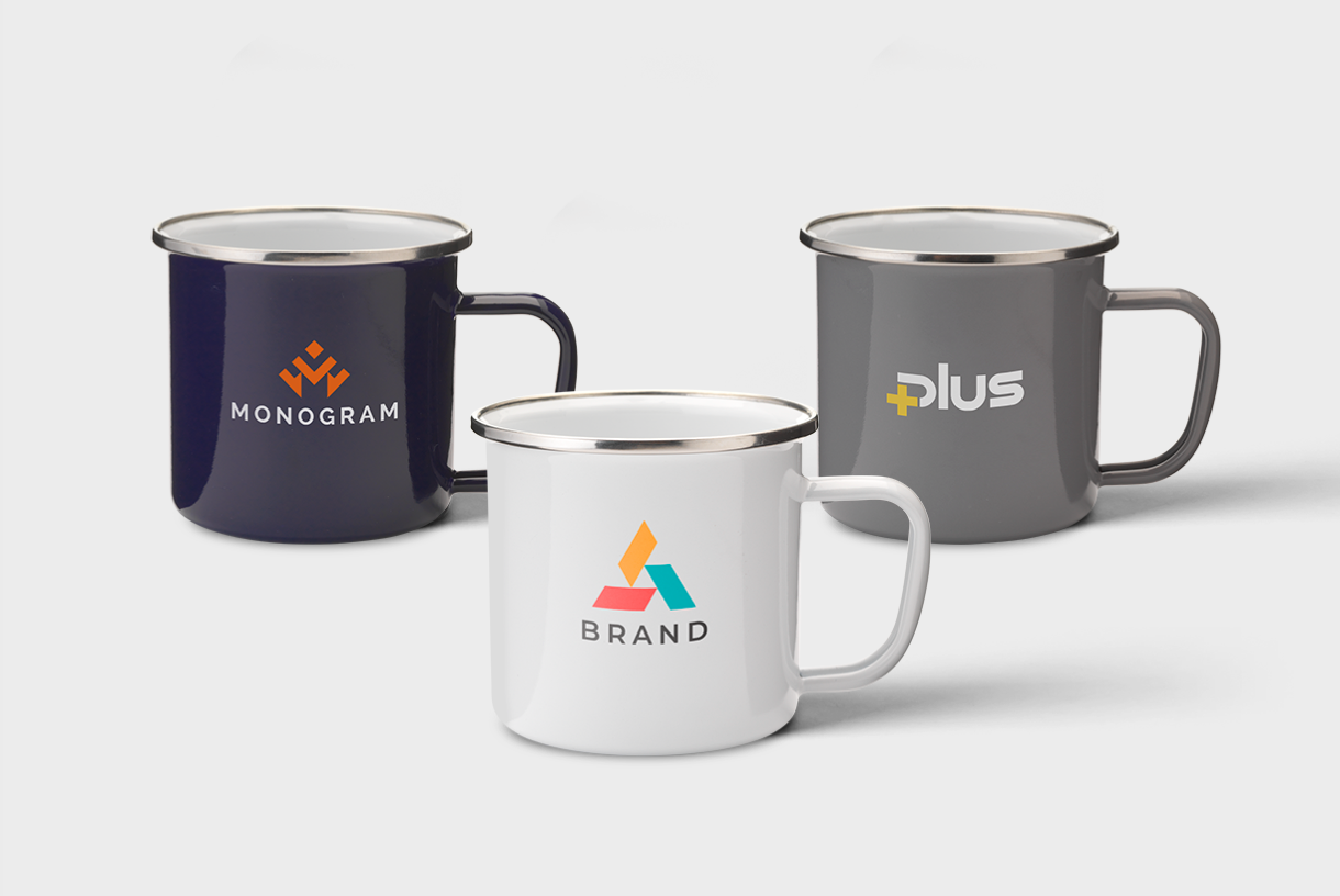 Retro Silver Emaille Mug mok PLP