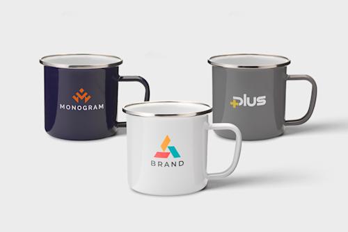 Retro Silver Emaille Mug mok PLP