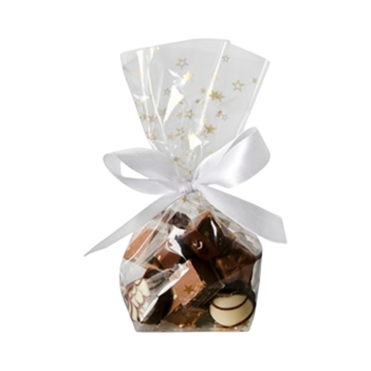 Immagine principale di Sacchetti in Cellophane con Stelle Dorate 16 x 9,5 x 4 cm