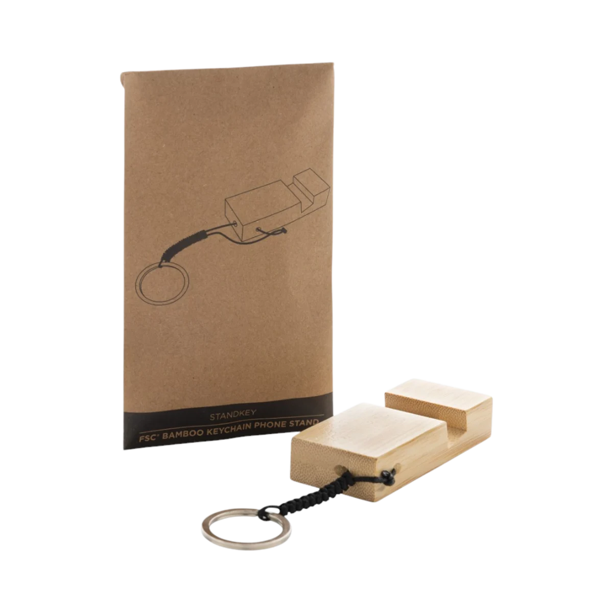 Standkey Bamboo Keychain Phone Stand main image