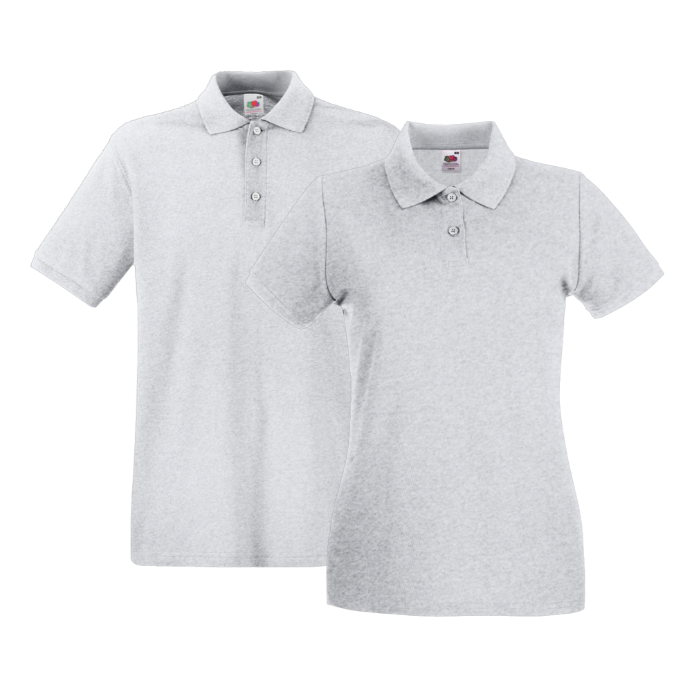 Fruit of the loom Premium Polo 170g ICON heather grey