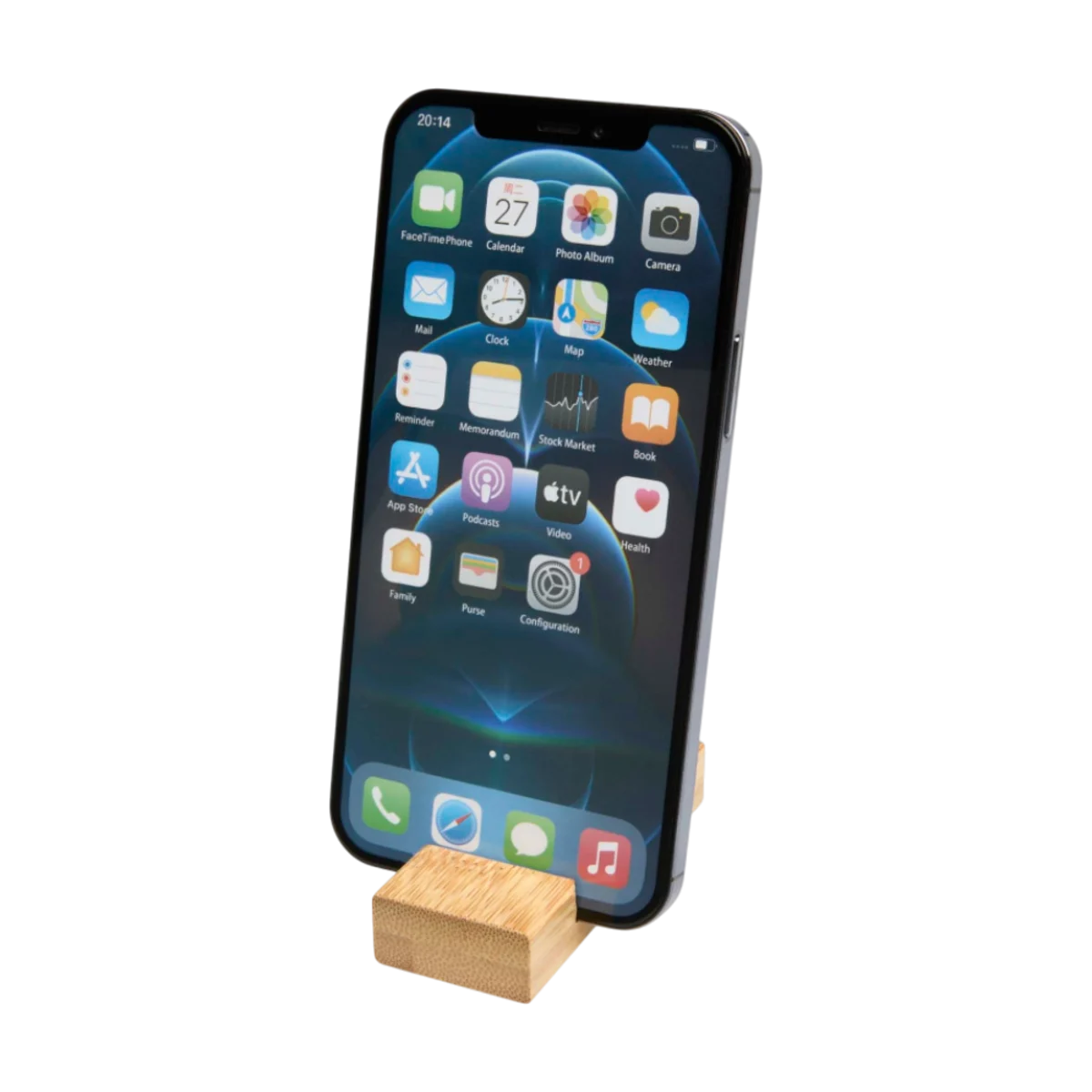 Bamboo Phone Holder with Keychain main image