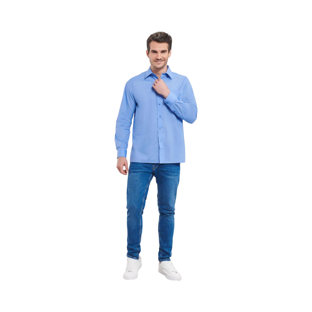 PDP - russellmenlslclaspolycotpoplinshirt square #00000000 background