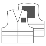 Back Large - 28 x 26 xm | Left Chest 10 x 10 cm