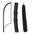 Flag with pole system of fiberglass and bag