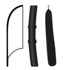 Flag with pole system of fiberglass and bag