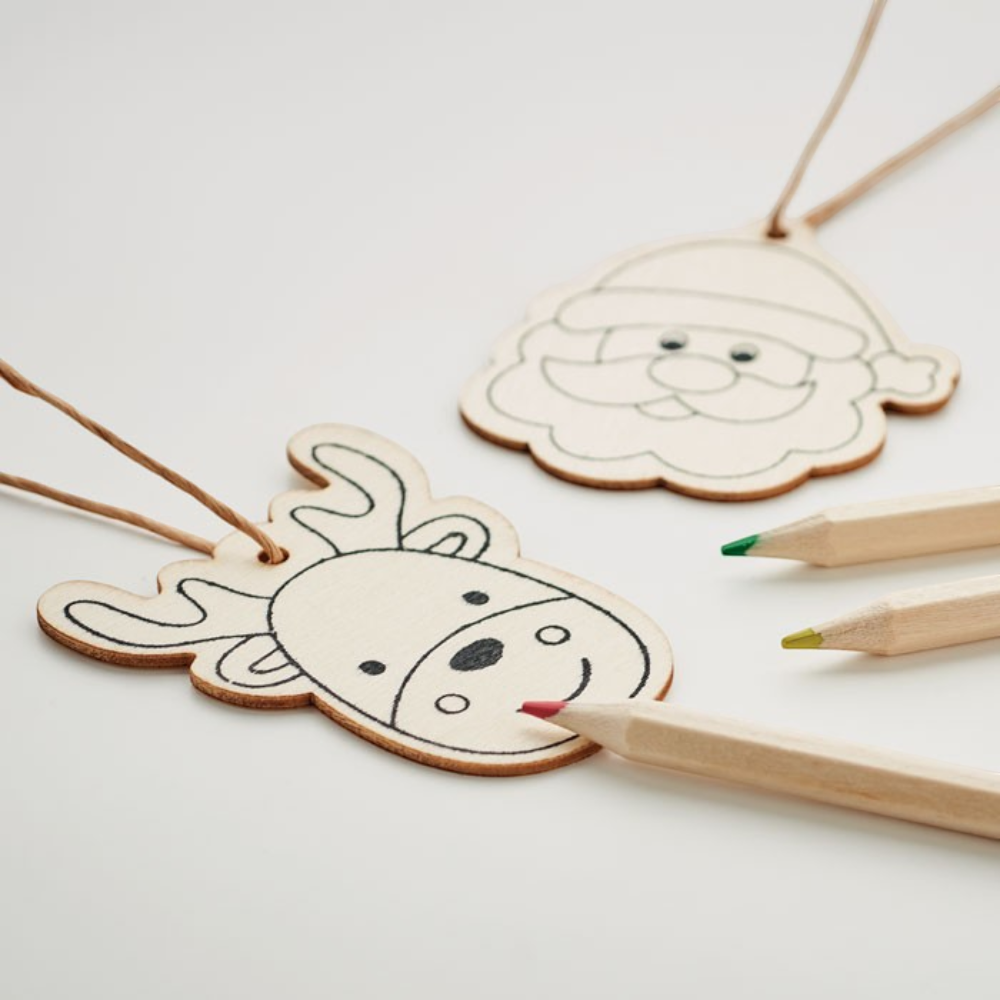 PDP - setof3woodenchristmasornamentswith4colouringpencils square original background