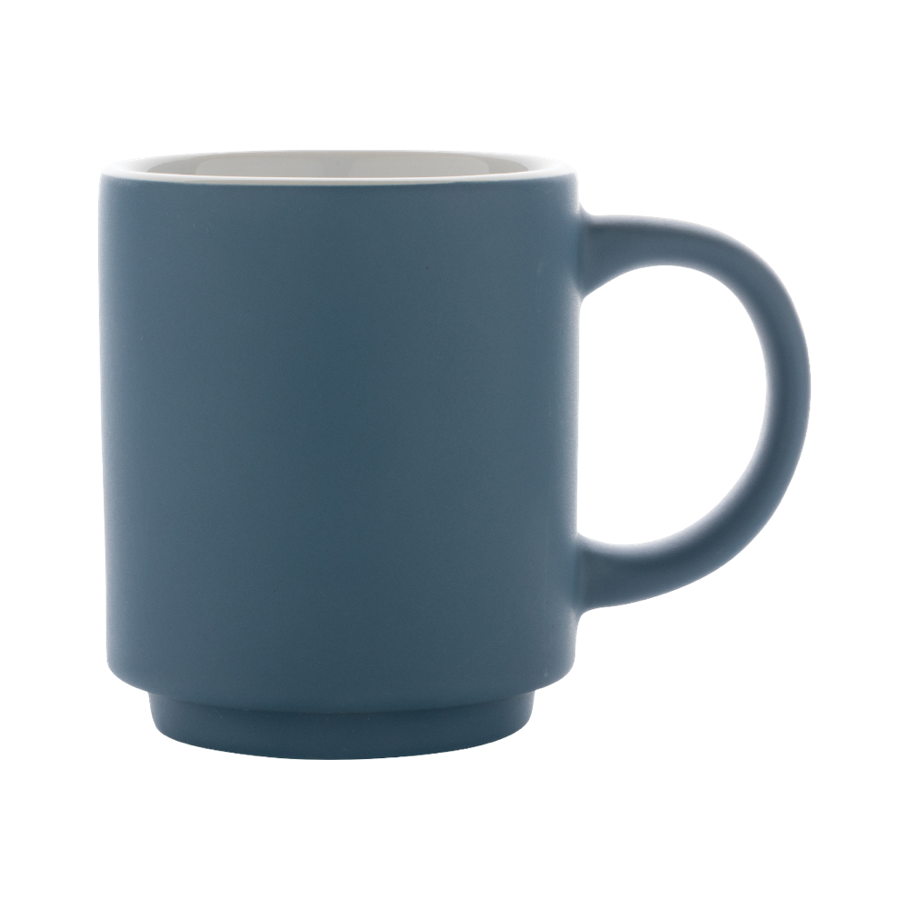 Ceramic stackable mug blue