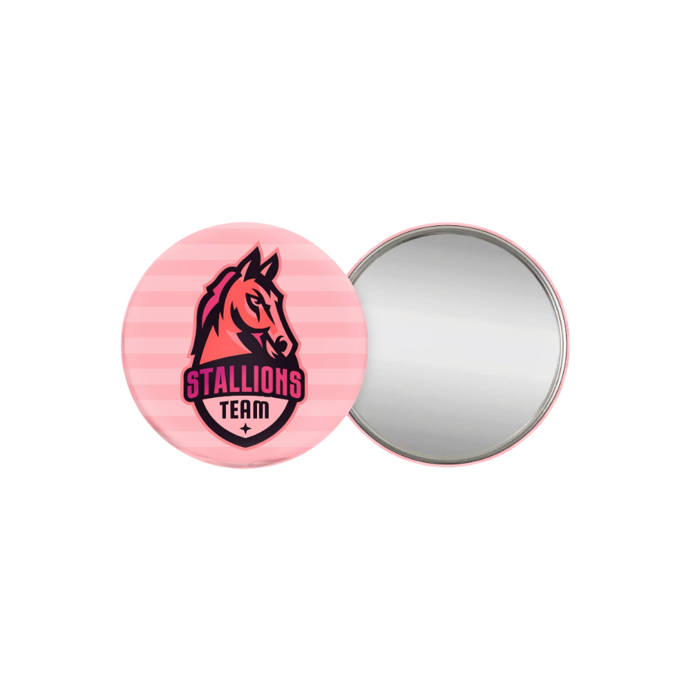 Badge miroir métallique 75 mm