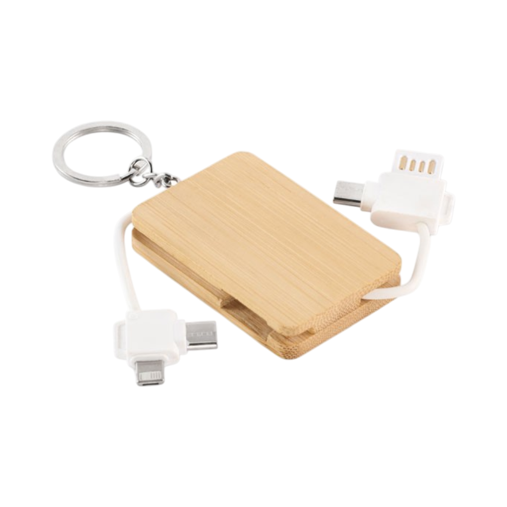 Bamboo BUPOW Key Ring Charging Cable
