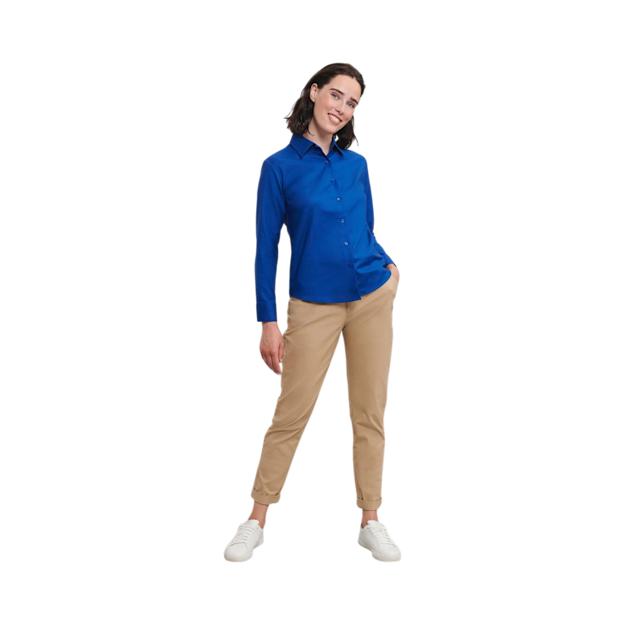 PDP - russellladieslslclassicoxfordshirt square #00000000 background