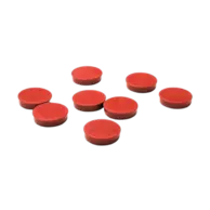Set of 8 red magnets ⌀2 cm