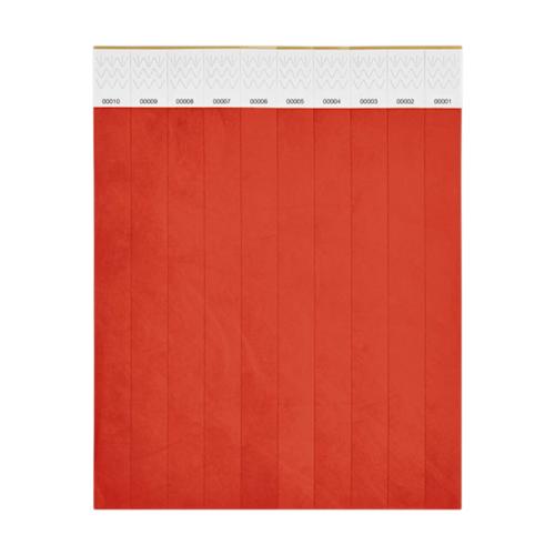 ICON - tyvekonesheetof10wristbands red