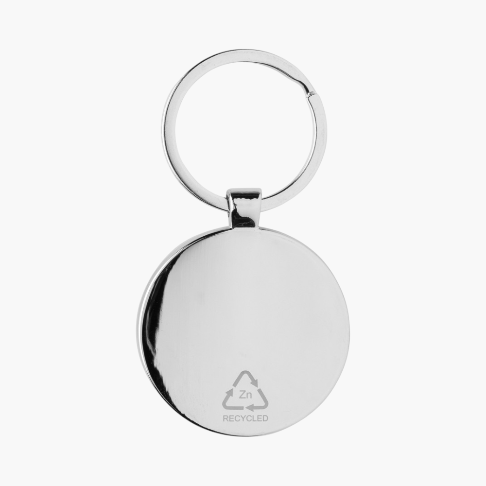 PDP - rcsrecycledzincalloyroundkeychainwithbamboo square #F8F8F8 background