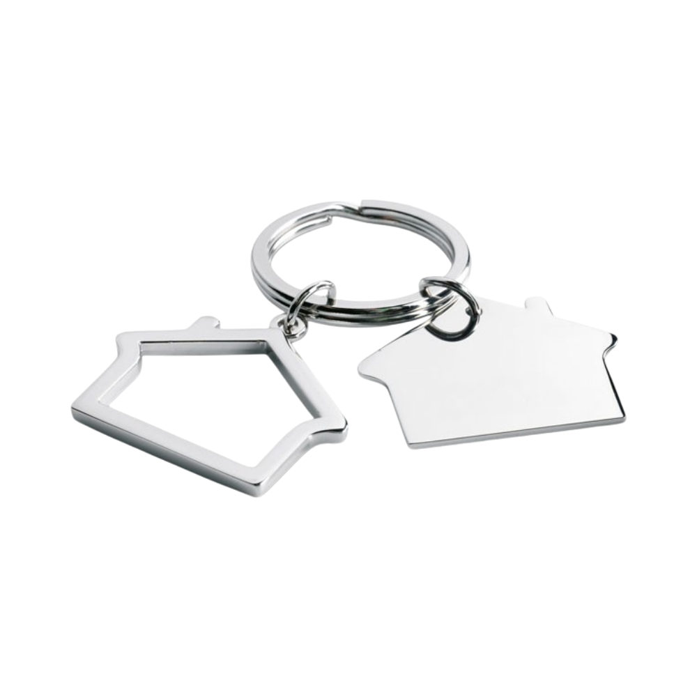 Metal Key Ring House Shape | HelloPrint