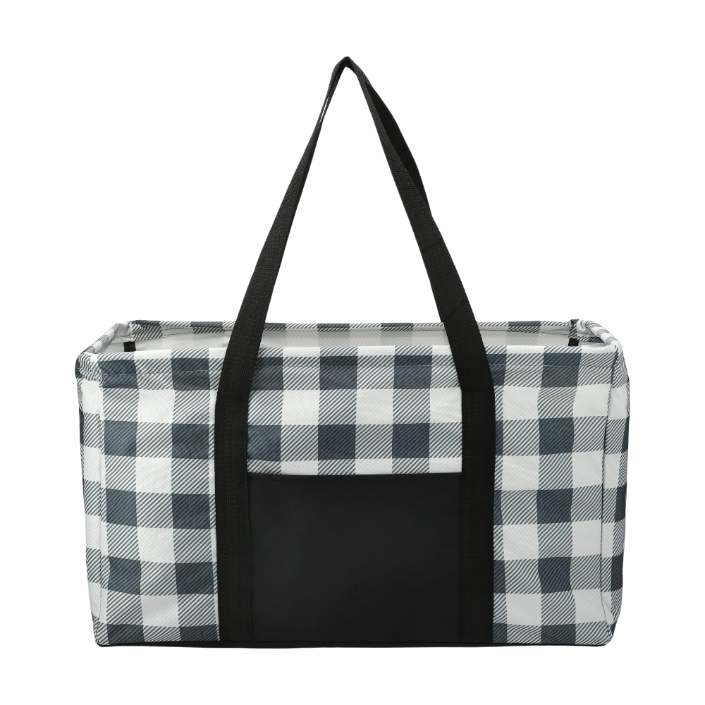 ICON - buffaloplaidutilitytote white_black