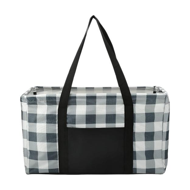 ICON - buffaloplaidutilitytote white_black