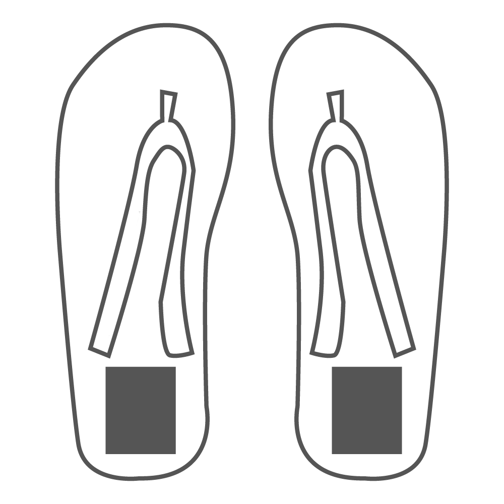 40 x 50 mm - En el talón de las zapatillas