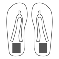 40 x 50 mm - On the heel of the slippers