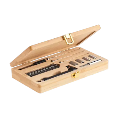 GALLAWAY 21 pcs Tool Set Bamboo Case