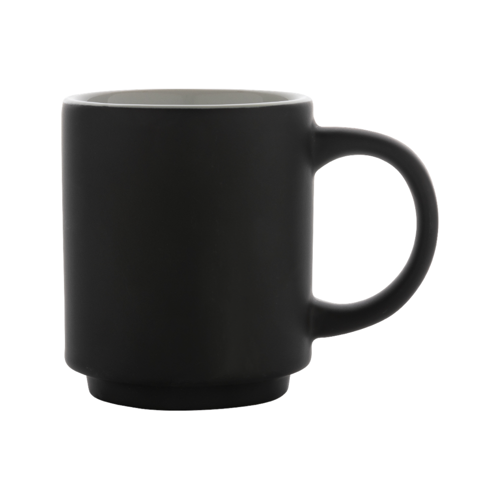 Ceramic stackable mug black