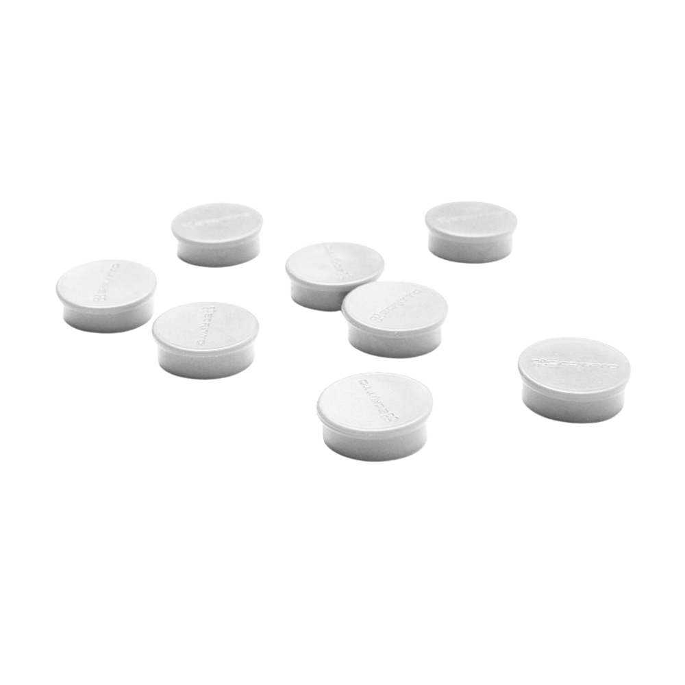 Set van 8 witte magneten ⌀2 cm