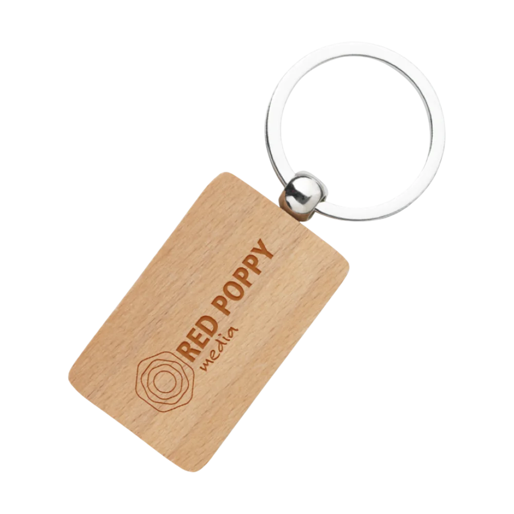 Wood Rectangle Keyring PLP SQ