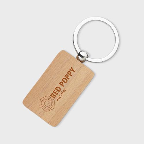 Wood Rectangle Keyring PLP SQ