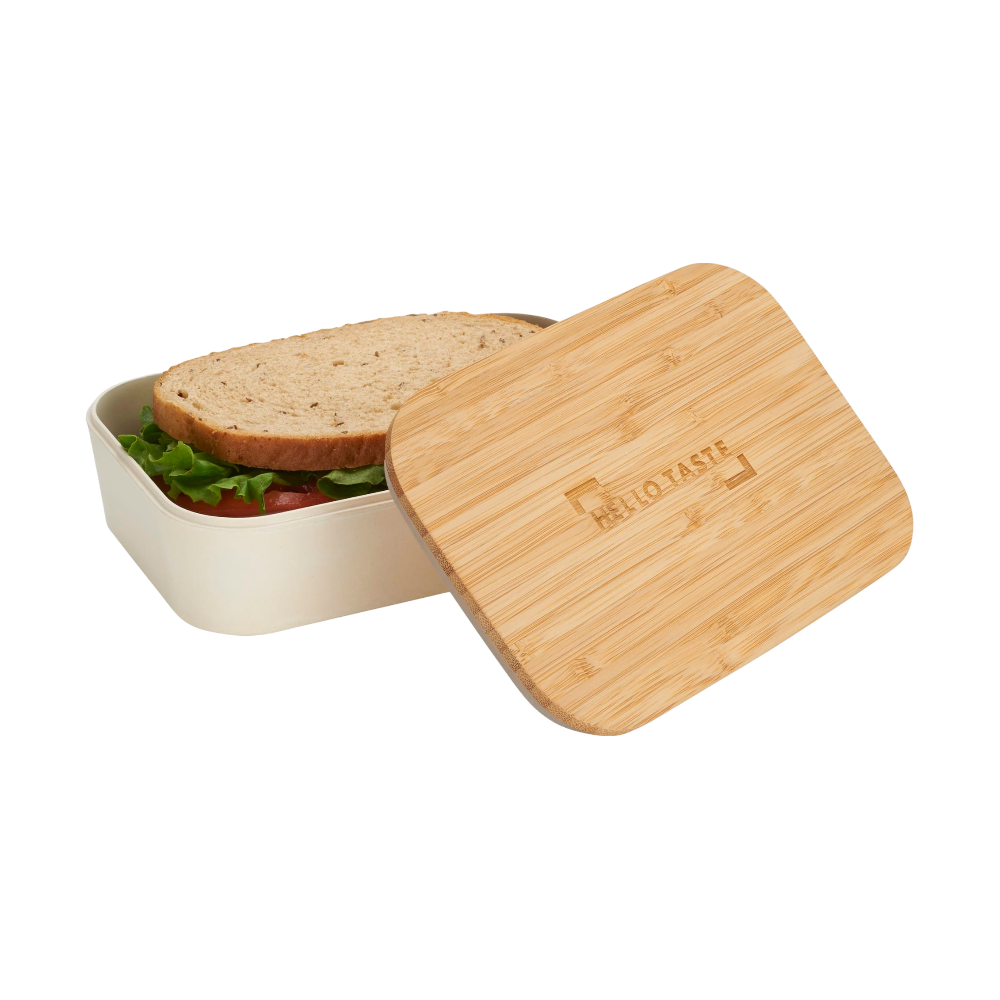PDP - bamboofiberlunchboxwithcuttingboardlid square grey background