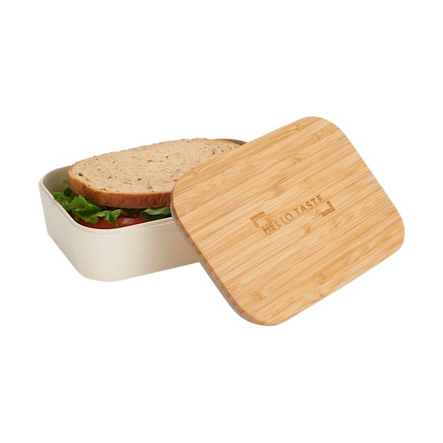 PDP - bamboofiberlunchboxwithcuttingboardlid square grey background