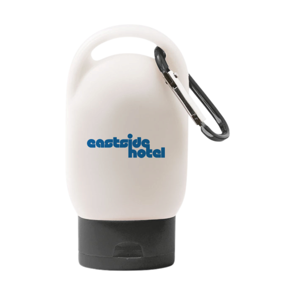 Crema solar con mosquetón