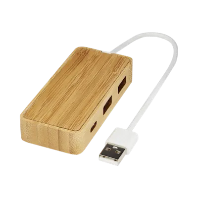 Hub USB in bambù