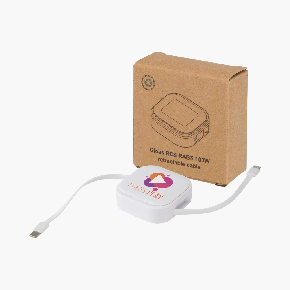 PDP - gloas5in1recycledretractabledatasyncand100wfastchargecable square #F8F8F8 background