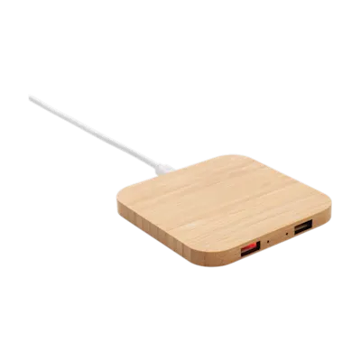 Caricatore Wireless in Bambù con USB