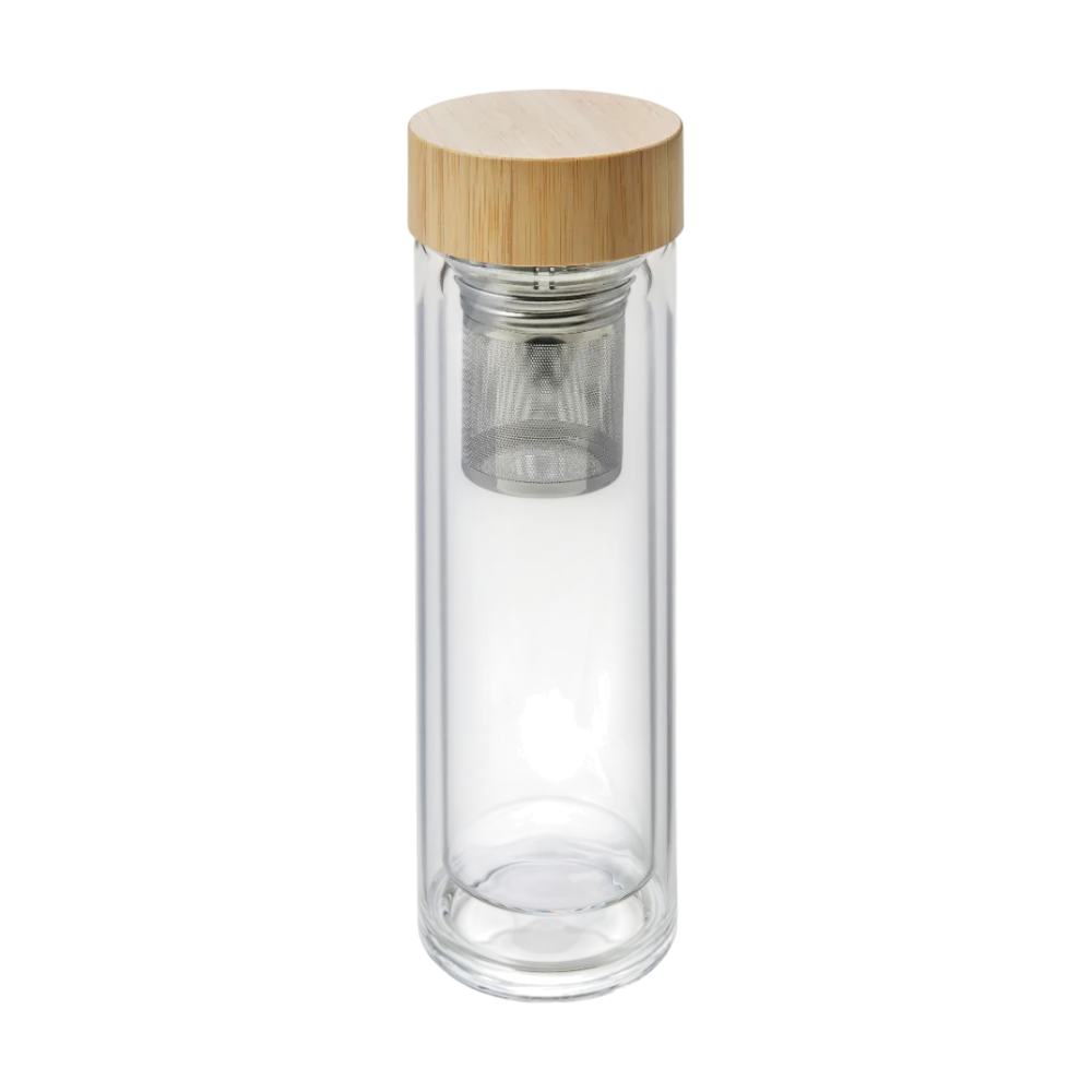 PDP - bambooandglassdoublewalledbottlevicente square #F8F8F8 background