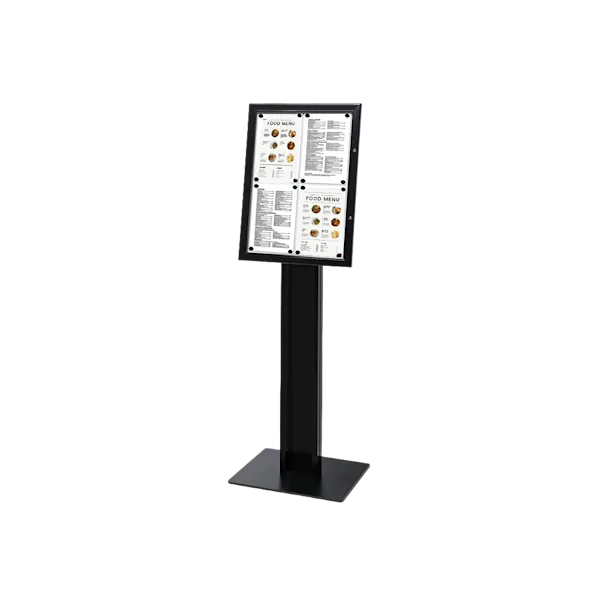 Black Freestanding Menu Pole
