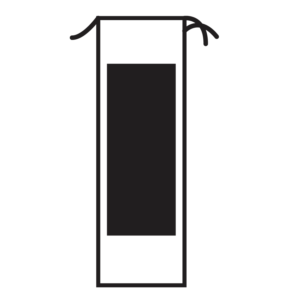 screen print 1 colour front bag 100x40mm