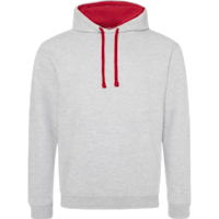 ICON - varsityhoodiejusthoods heather_grey_fire_red