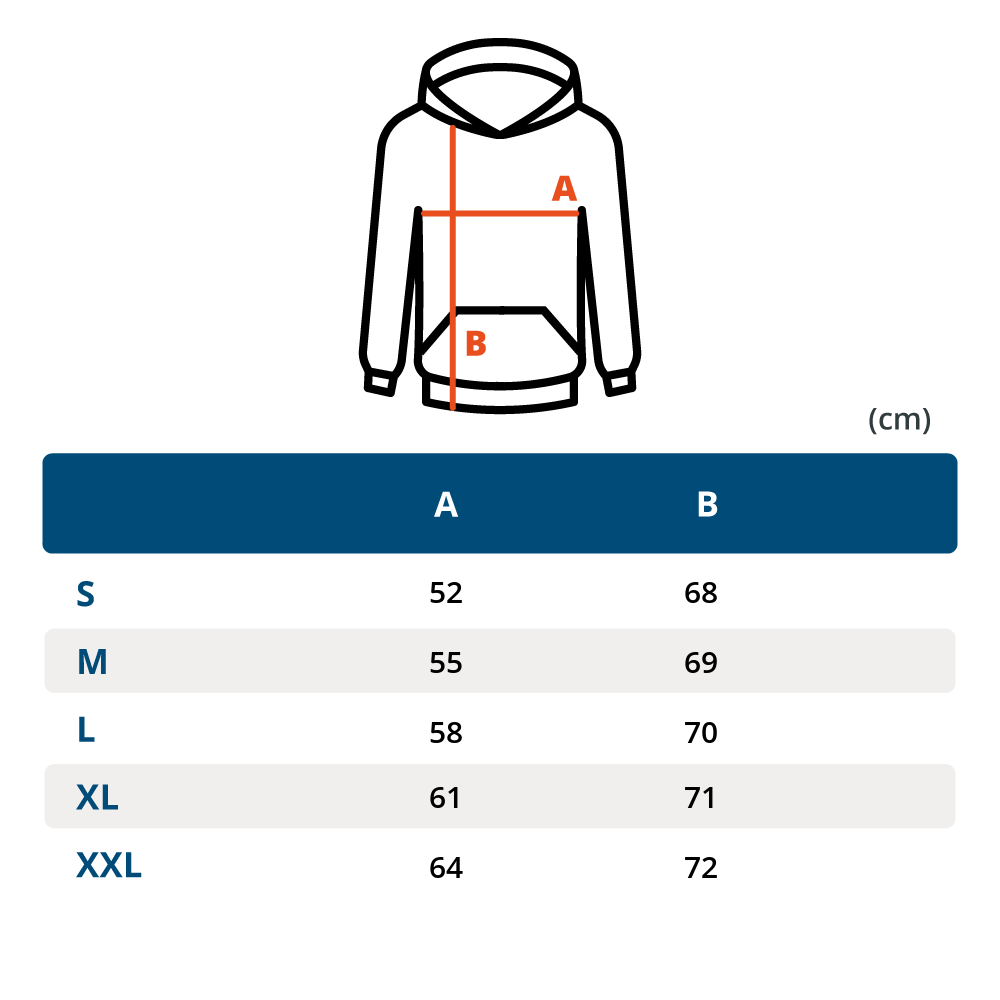 stellarhoodie280gsm803568u size chart